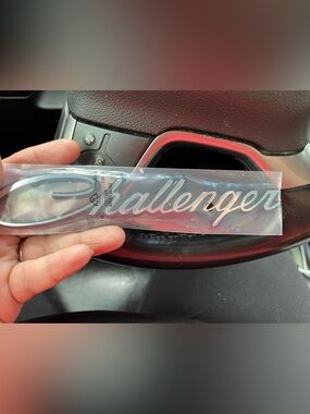 Challenger Script Emblem Badge - Chrome Finish